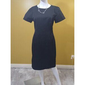 J Crew Short Slv Structured Cotton Blend Sheath Dress Sz 4 Classic Professional